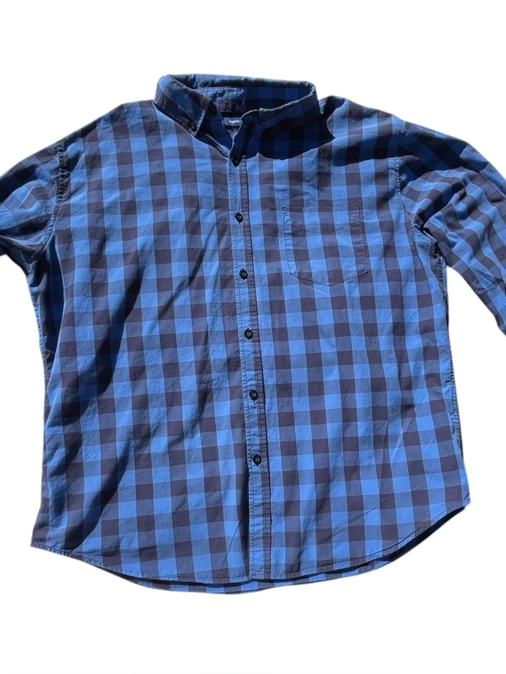 Men's long-Sleeve Blue & black Button-Up Shirt - Picture 4 of 11